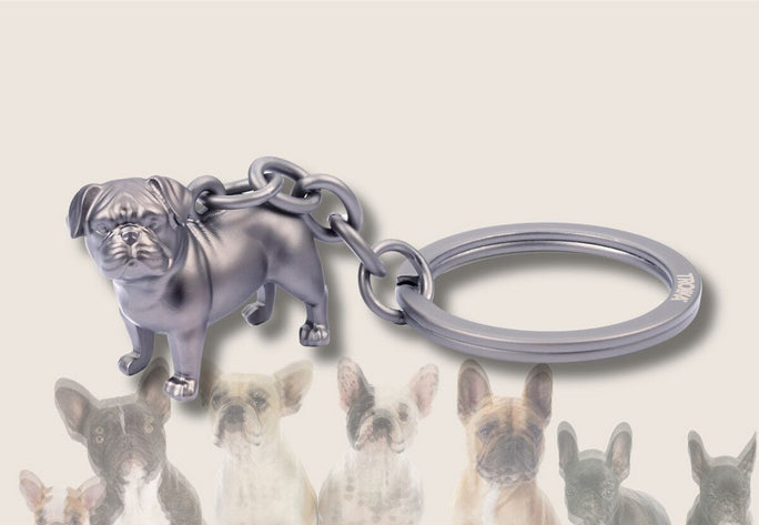Troika Schlüsselanhänger Hund – Metall, Grau, 6er-Pack