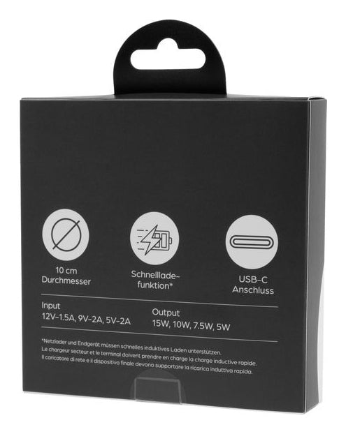 ONIT F02111 Kabelloses Ladegerät 15 W – Qi, USB-C×1, PD – für Qi-kompatible Geräte – Schwarz