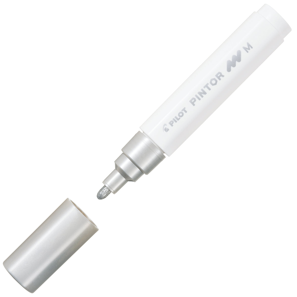 Pilot Pigment Marker Pintor – Rundspitze 1,5-2,2 mm – Silber Metallic – Für dunkle Oberflächen geeignet