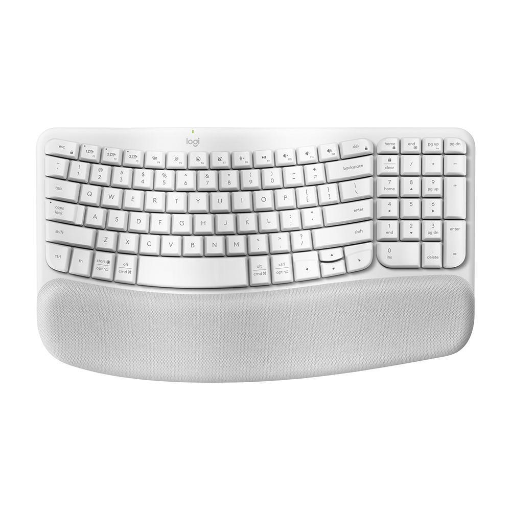 Logitech Central-419 – Tastatur, kabellos (Bluetooth/2,4 GHz), CH-Layout (DE-CH), ergonomisch, Weiss