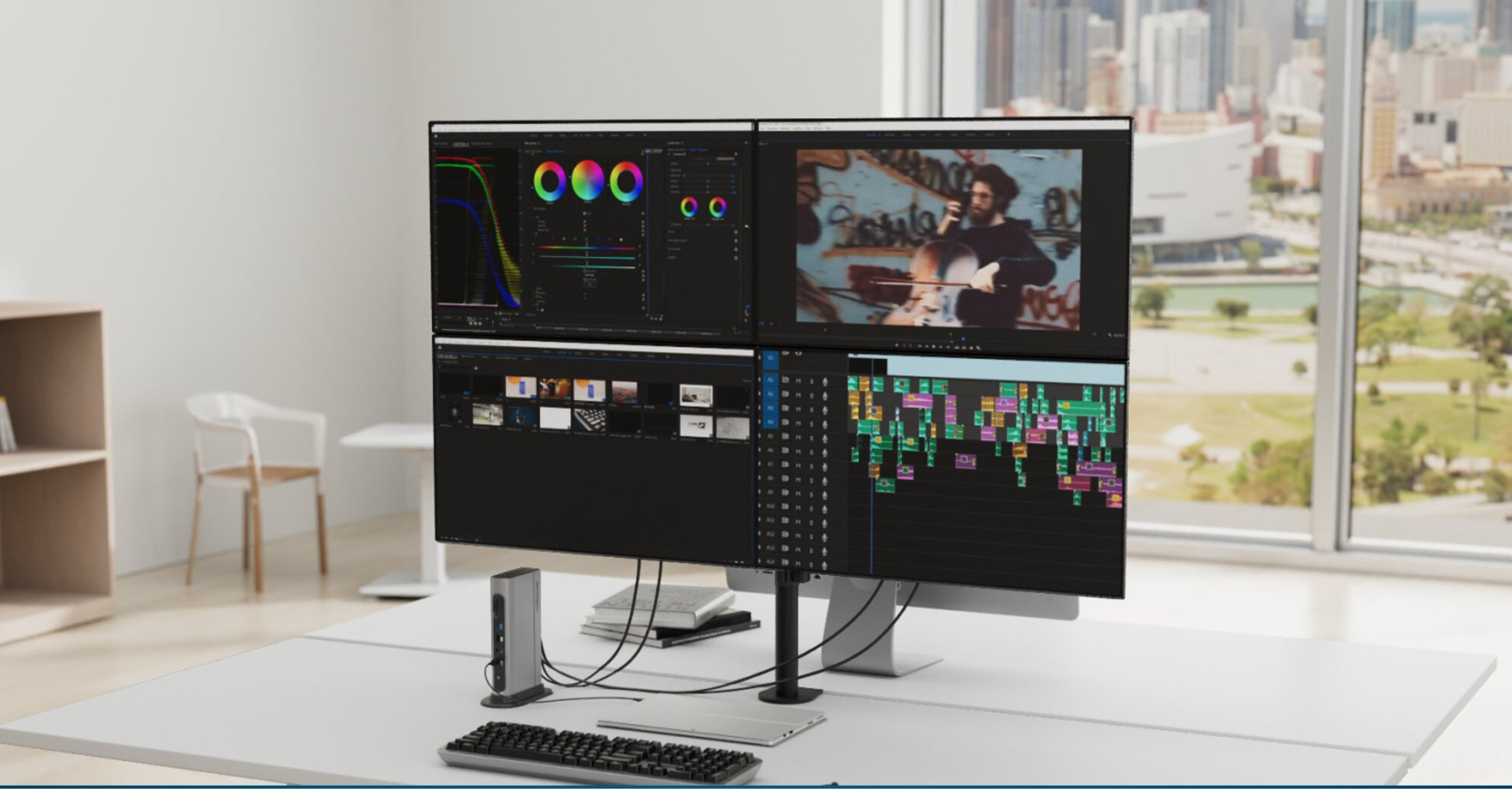 Kensington AD4010T4 Dockingstation – Thunderbolt 4, 6× USB-A, 1× USB-C, 100 W PD, 2,5GbE, SD, 3,5 mm Audio