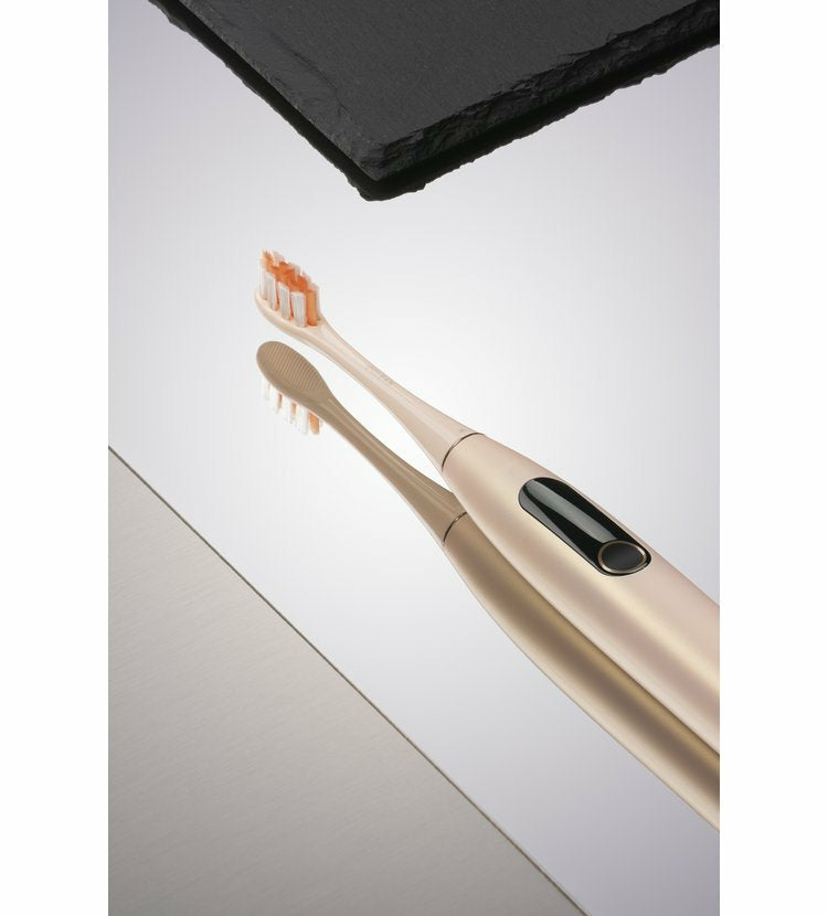 Oclean Schallzahnbürste X Pro Digital – Akku, Bluetooth, App-Unterstützung – 2 Bürstenköpfe – Gold