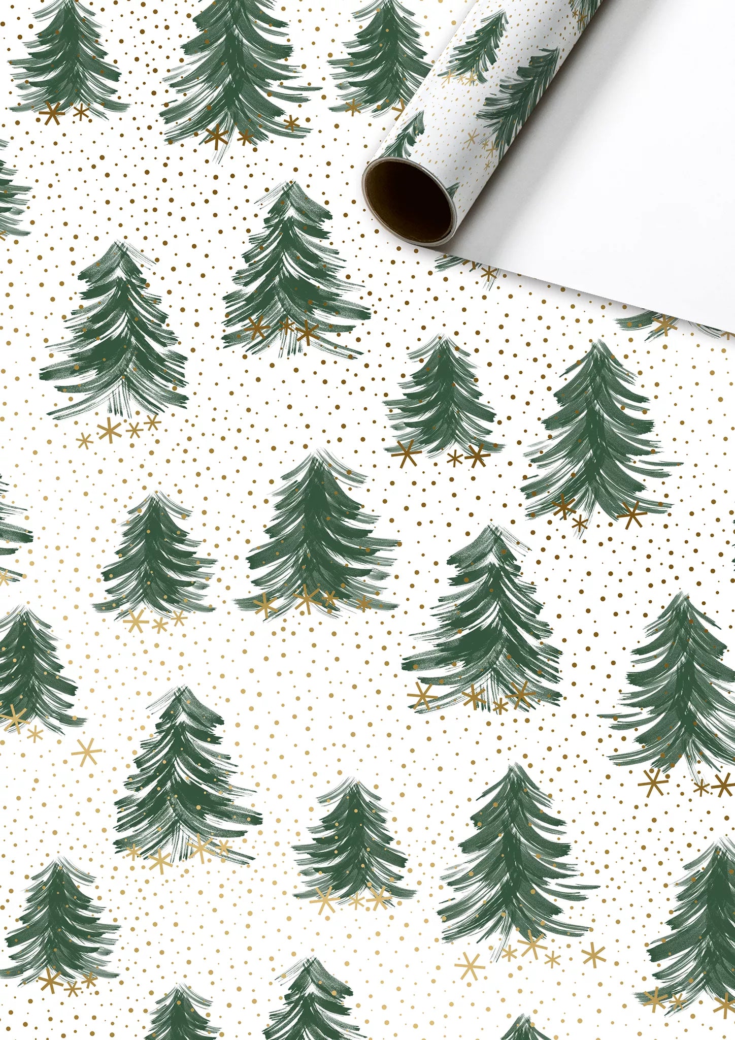 Stewo Geschenkpapier-Rolle – Inverno, 7 cm × 2 m, 70 g/m², Weiss