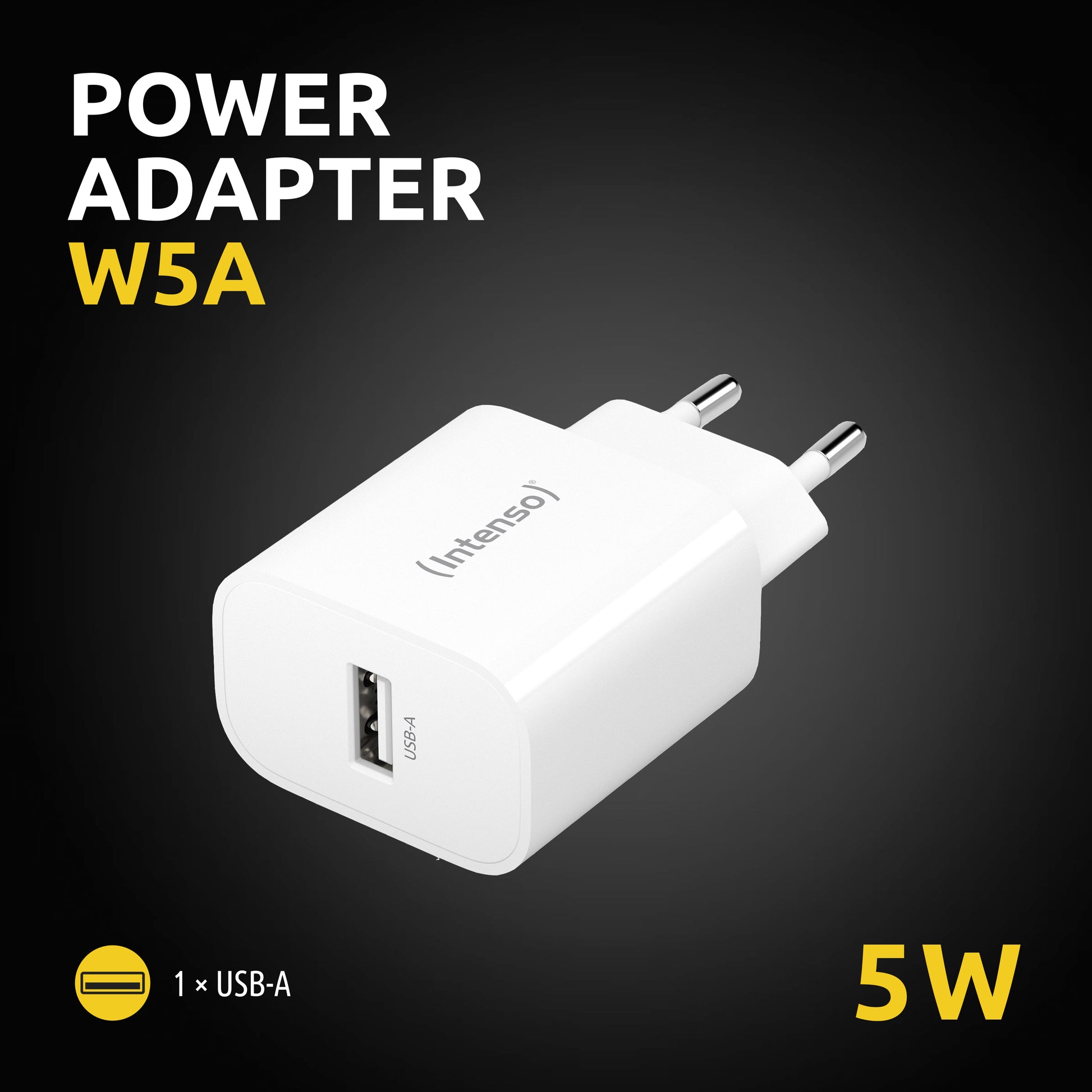 Intenso W5A USB-Ladegerät 5 W – USB-A×1, Weiss
