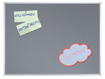 Franken Pinnwand – Filz, Alurahmen – 150 × 100 cm, Grau, X-tra Line