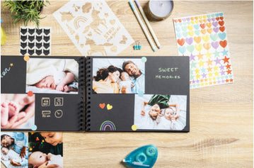Exacompta Scrap Addict – Scrapbooking-Set – Fotoalbum 32 × 22 cm – inkl. 12 Metallic-Marker, 300 Sticker