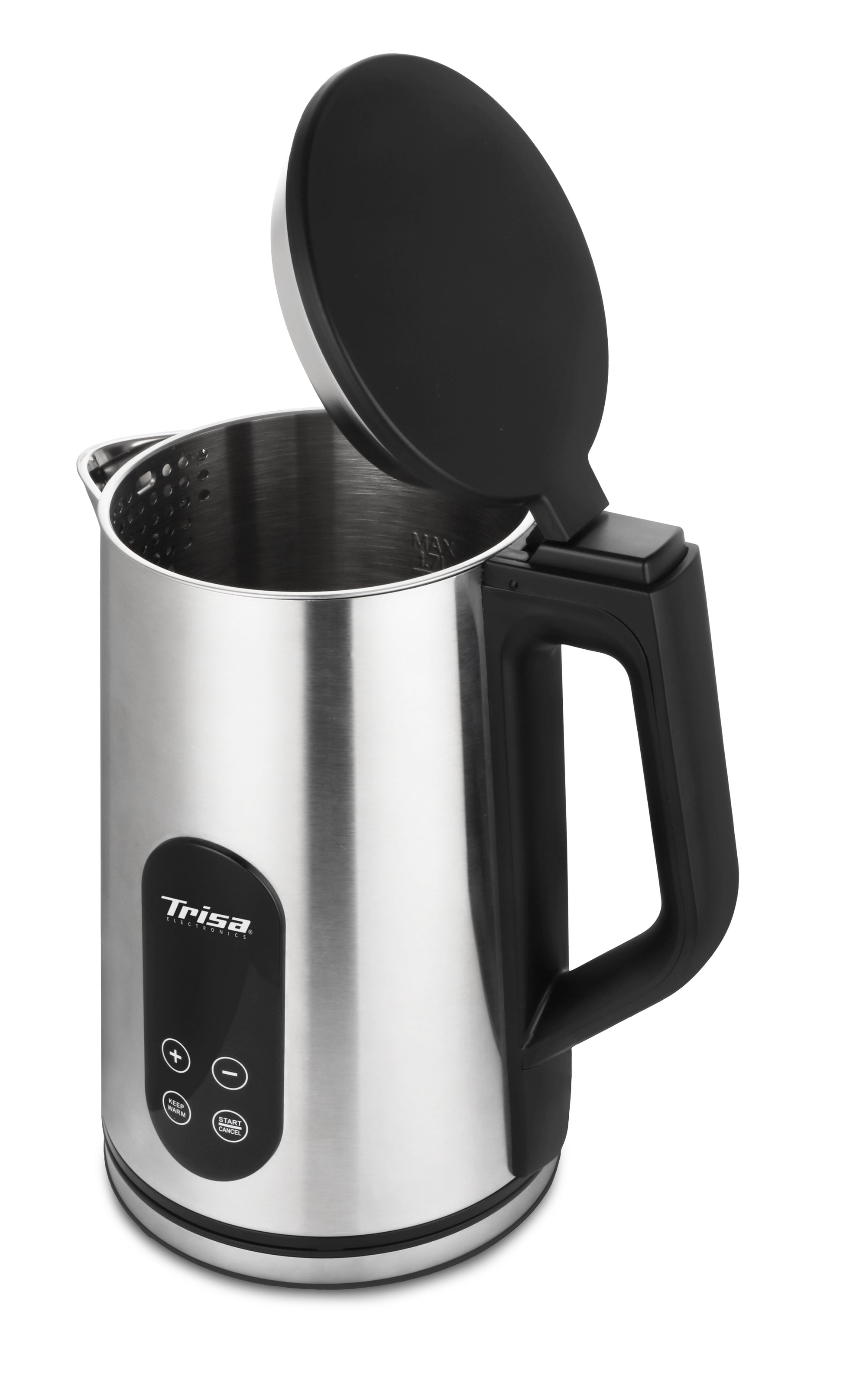 Trisa Wasserkocher – 1,7 l, mit Temperaturwahl, Warmhaltefunktion, Edelstahl