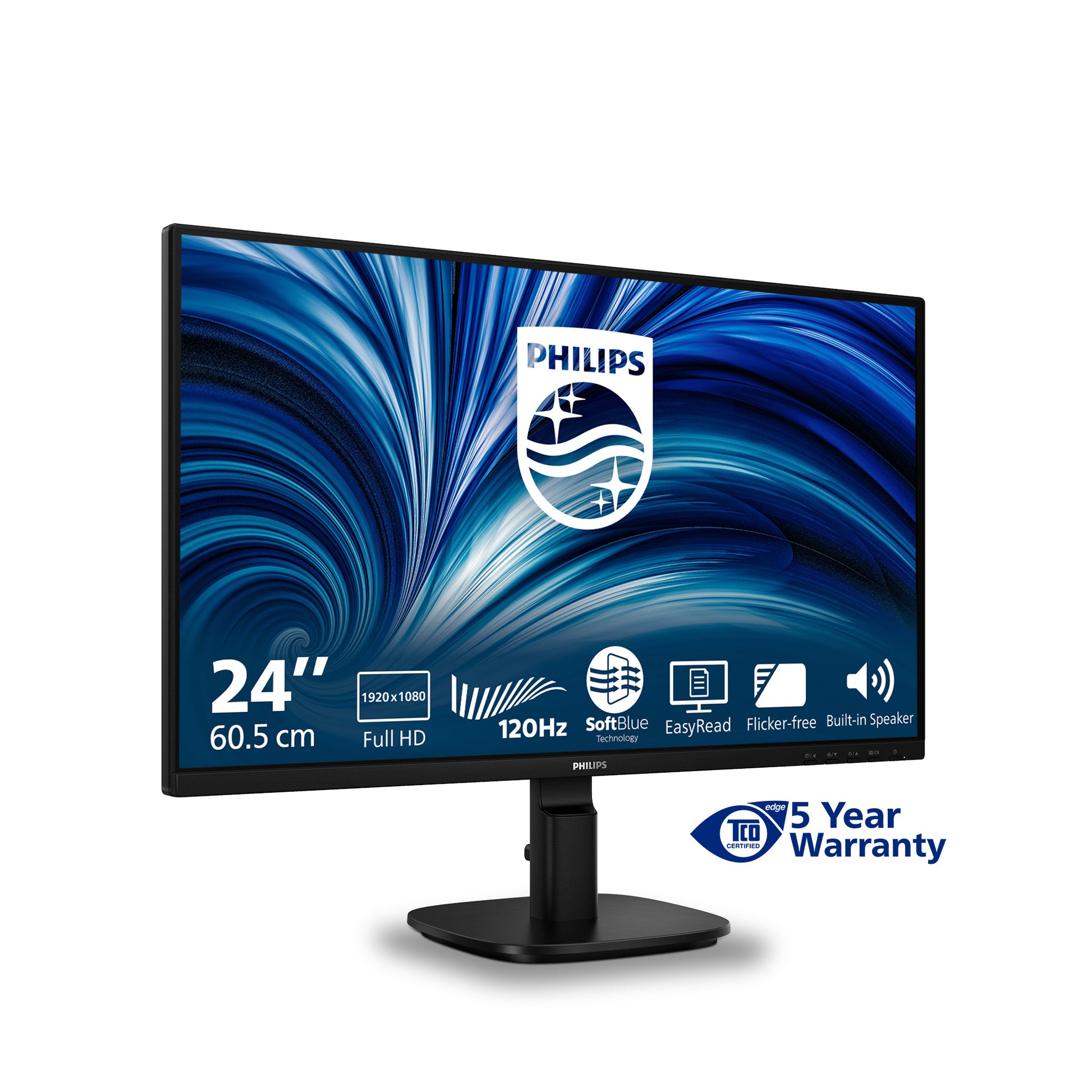 Philips 24B2N2200/00 – Monitor, 24", 1920 × 1080 (Full HD), IPS, 120 Hz, Integrierte Lautsprecher, Schwarz