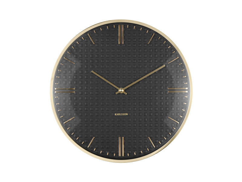 Karlsson Riqueza Wanduhr – Analog, Ø 35 cm, Schwarz, Metall