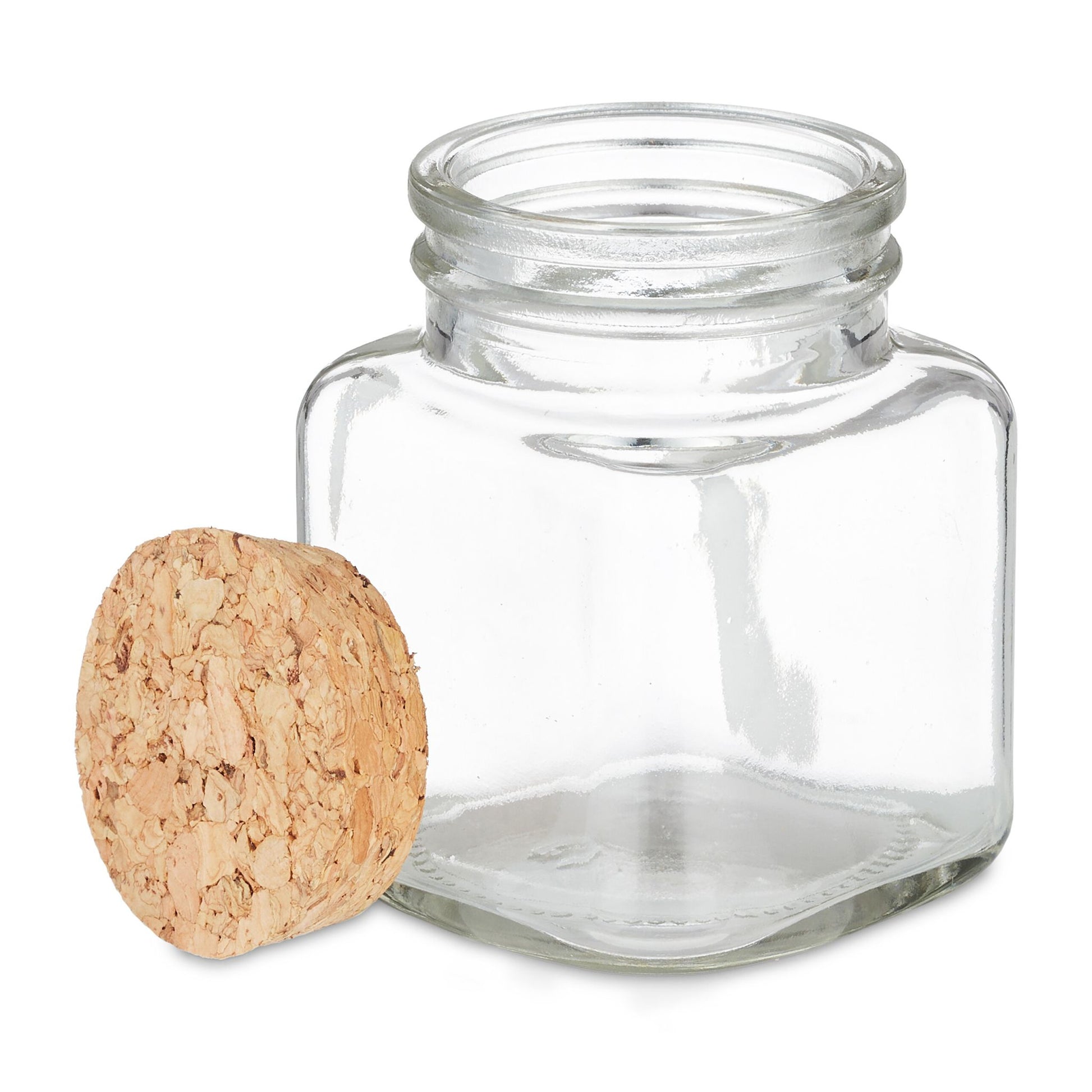 Relaxdays Gewürzglas 100 ml, Ø 5 × 7 cm, Glas/Kork/Silikon, 20 Stk., transparent