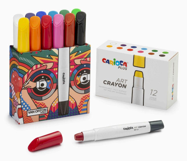 Carioca Art Crayon Plus Aquarellfarbstifte – 12 Farben, Karton