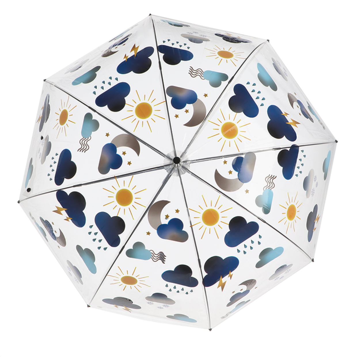 Esschert Design Stockschirm Wetter – Ø 89,4 cm, L 82,5 cm – transparent