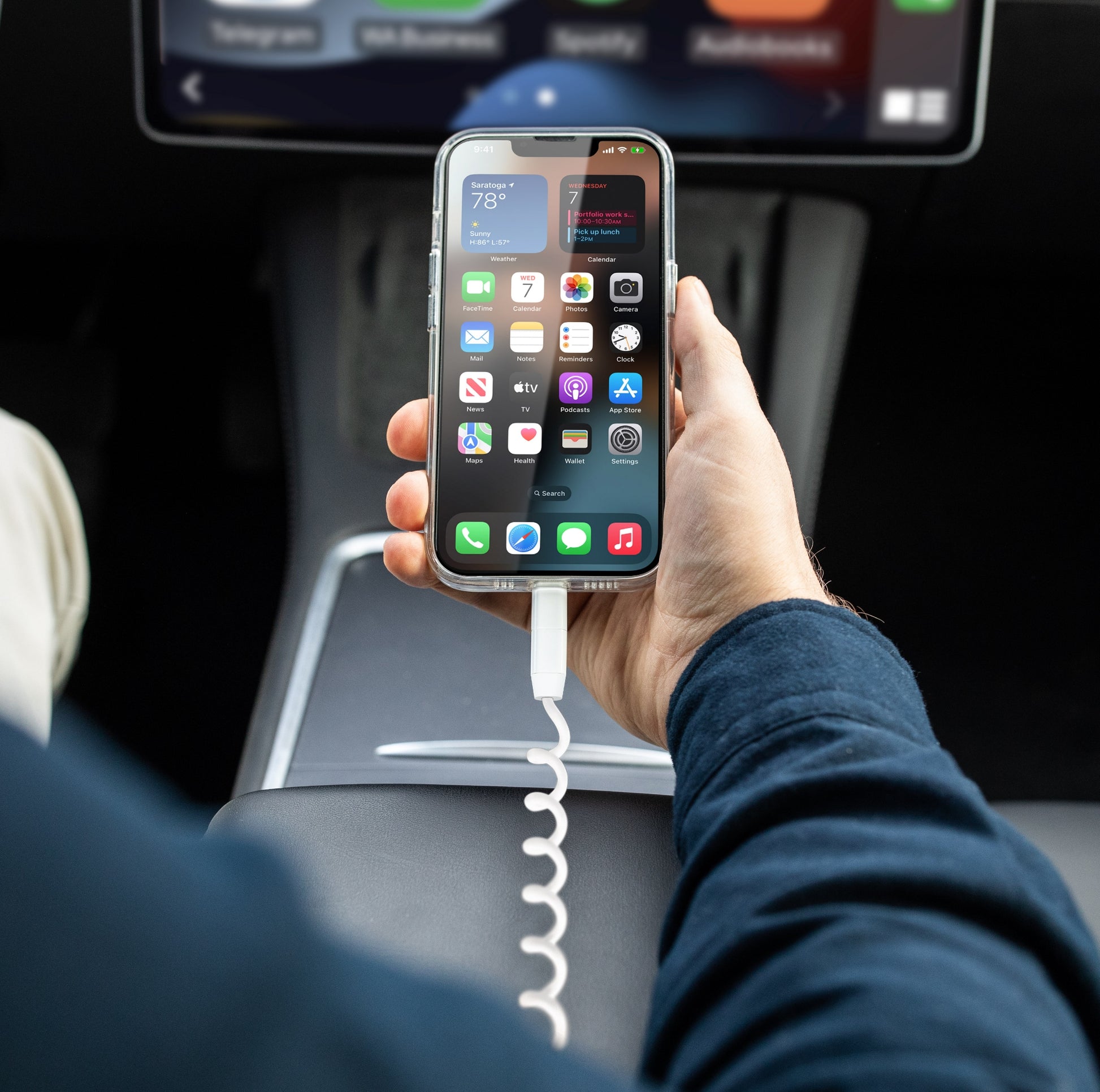 Vonmählen USB-C auf USB-C Kabel – USB 2.0 (480 Mbit/s) – 0,9 m – Spiralkabel – Weiss