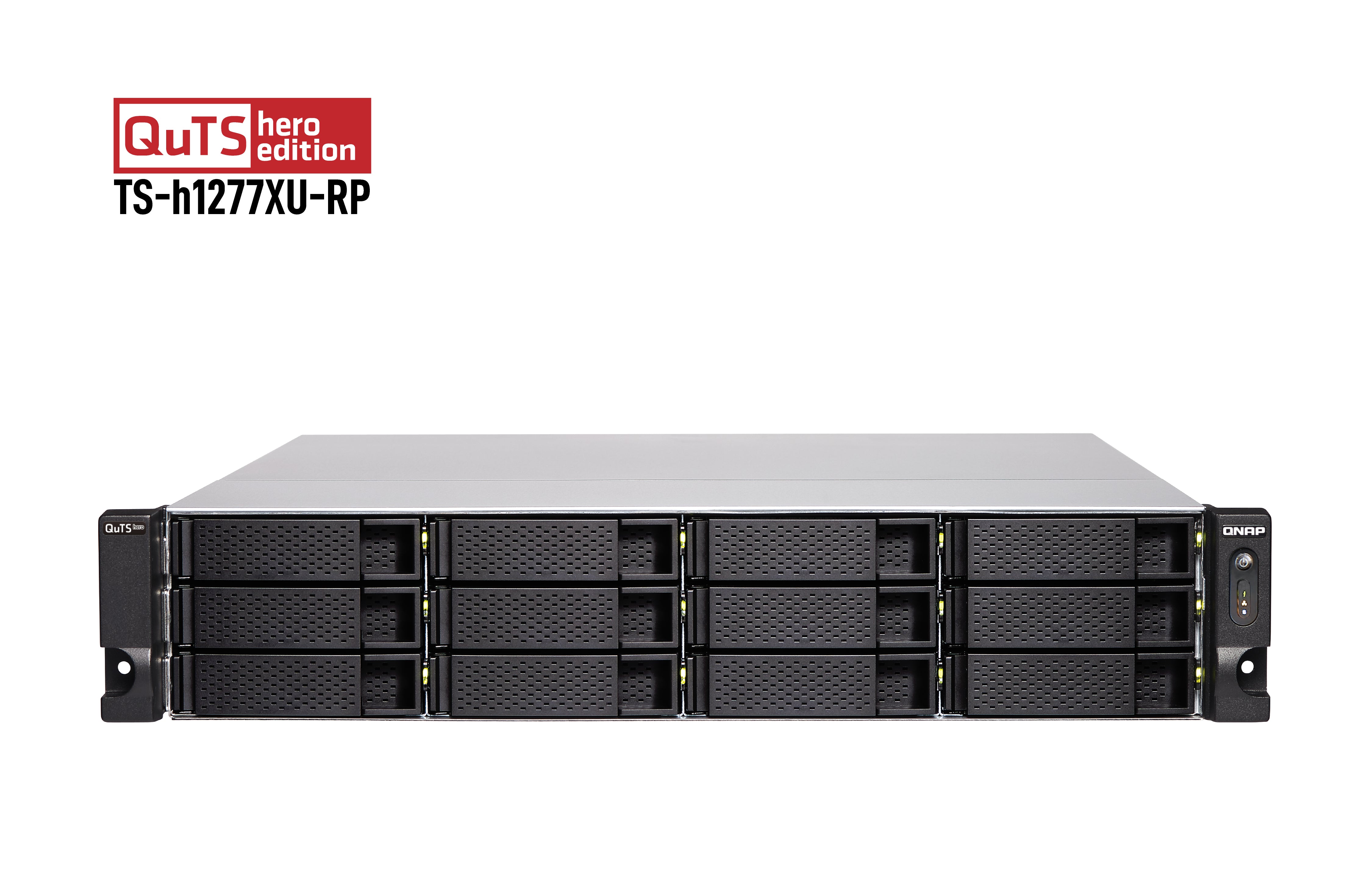 QNAP TS-h1277XU-RP 3700X-32G-RED Speichergerät – 2×1 GbE/4×10 GbE, 12-Bay; 5 Jahre Garantie