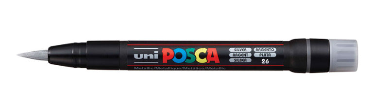 Uni-Ball Brush Marker – silber