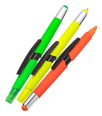 Wedo Eingabestift Touch Pen – für Smartphones, Tablets, 3-in-1, Kunststoff, Neonmix