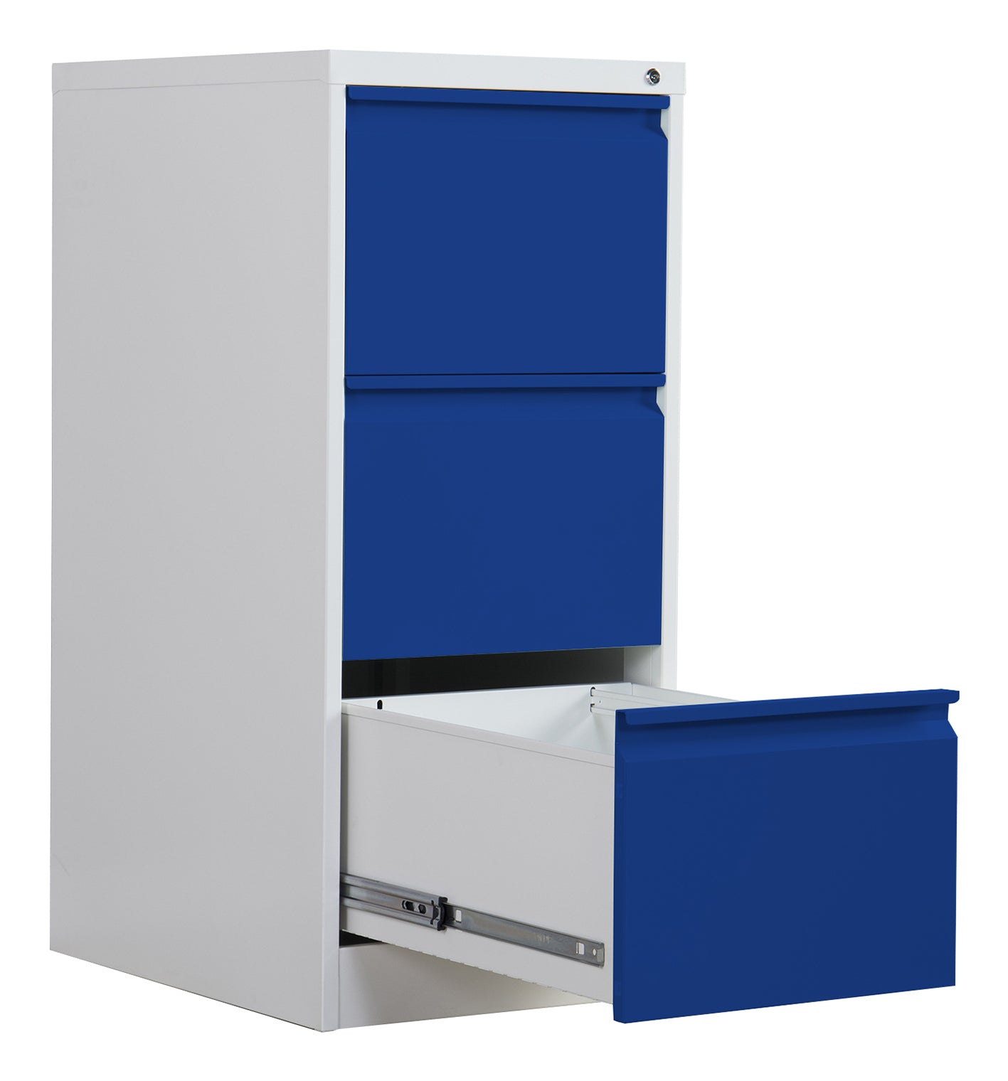 Phoenix Safe Co. FC1003GBK – Aktenschrank, 3 Schubladen, abschliessbar, Stahl, 450 × 620 × 1025 mm, Grau/Blau