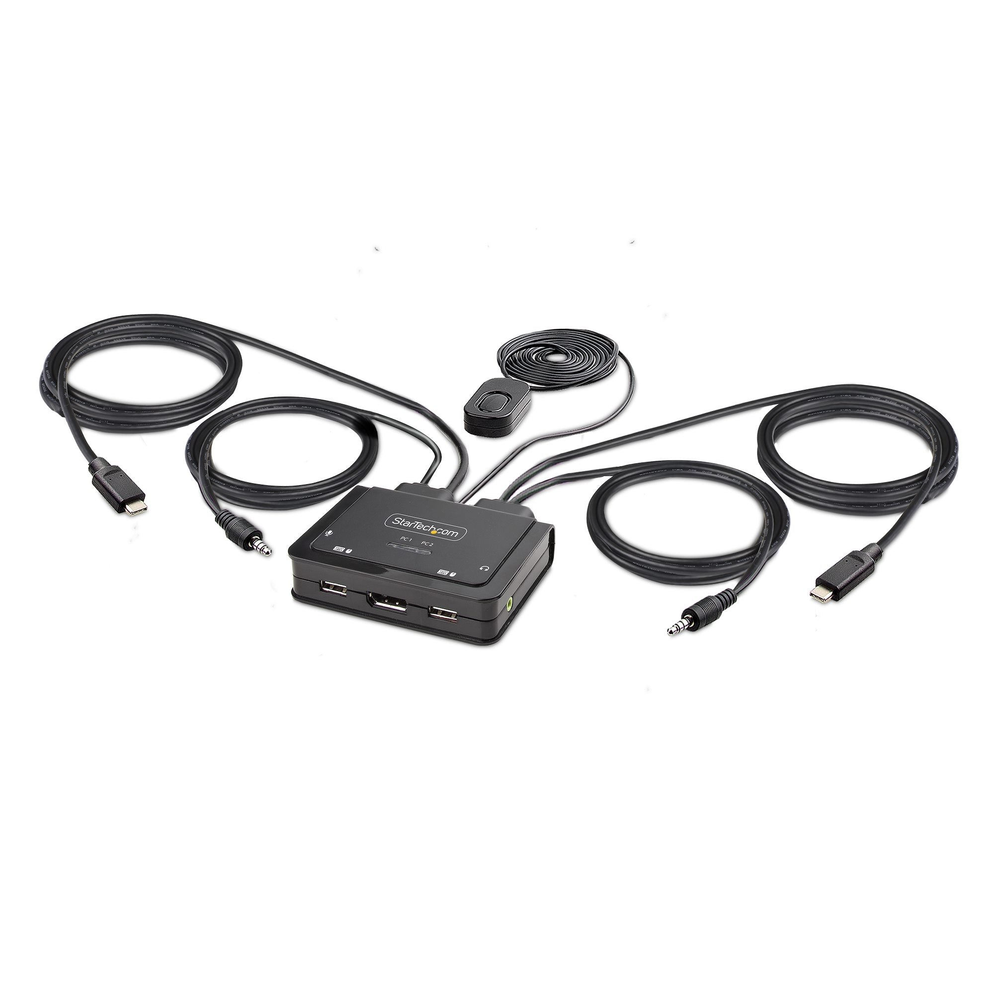 StarTech.com C2-D46-UC2-CBL-KVM – 2-Port DP KVM-Switch – 5120 × 1440, USB-C, Audio, Mikrofon