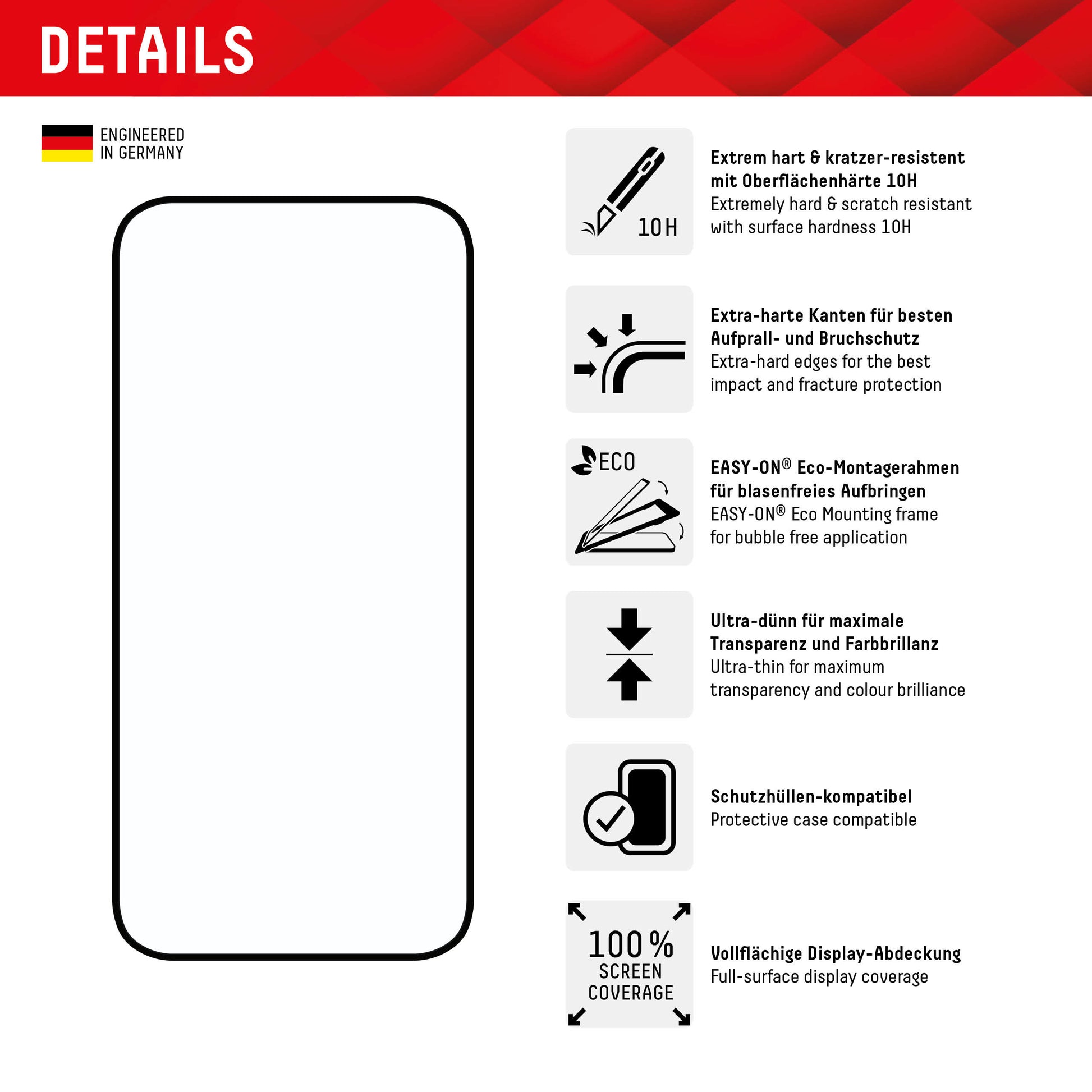 E.V.I. Backcover – für Apple iPhone 15 Plus/15 Pro Max – Echtglas