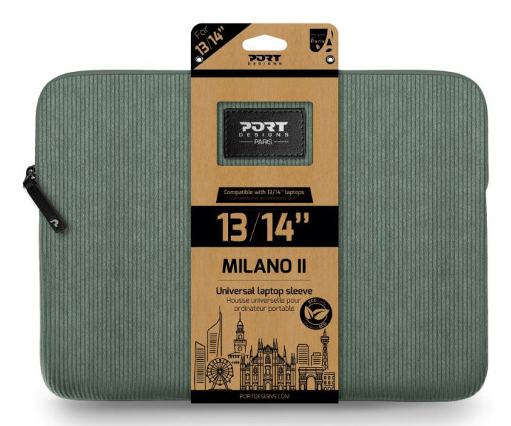 Port Designs MILANO II ECO Notebook-Schutzhülle bis 14" – Salbeigrün