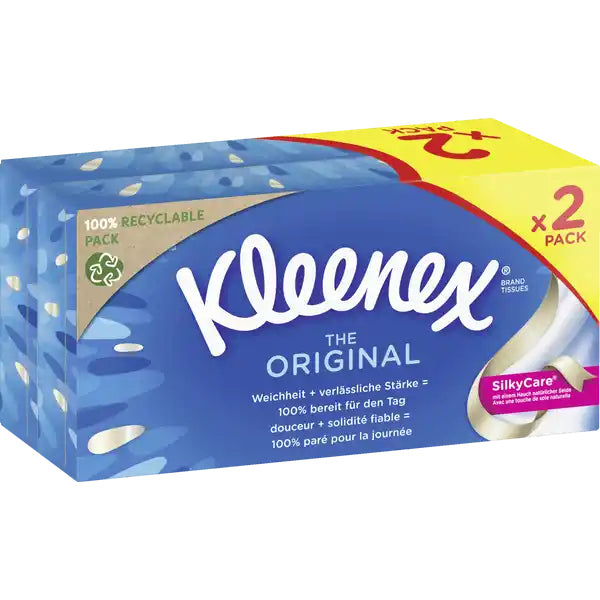 Kleenex Kosmetiktücher The Original – 3-lagig, weiss – 2 Boxen