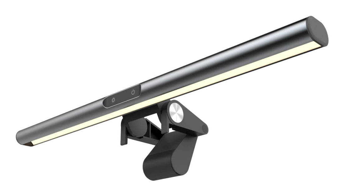 4smarts Monitor-Lichtleiste – 400 lm, 2800–5500 K, 3-Stufen-Dimmer, für Monitore 0,8–2,0 cm – Schwarz