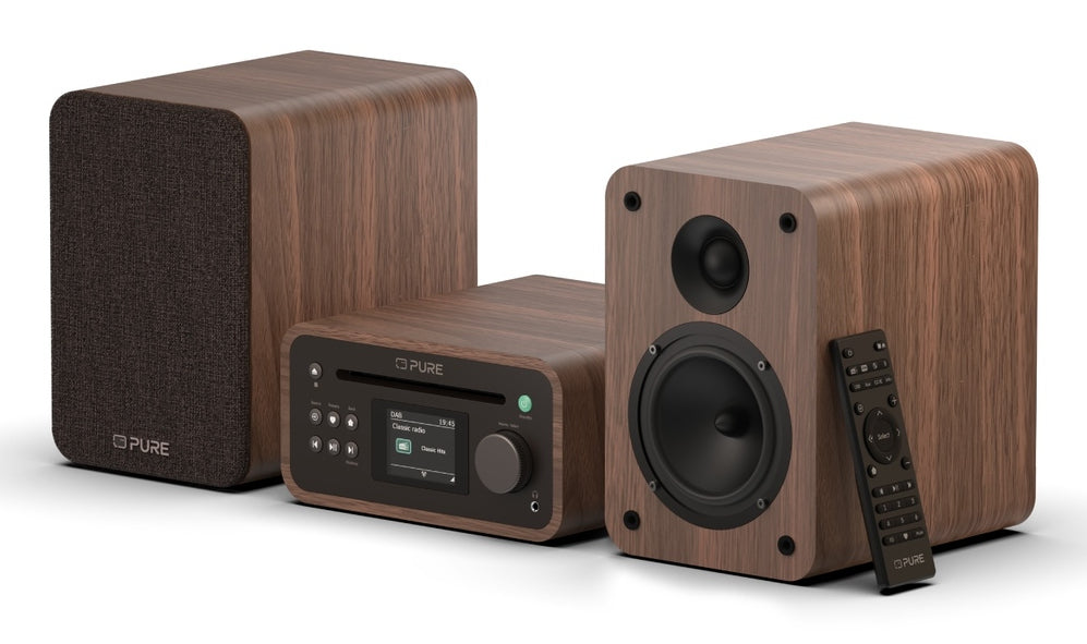 Pure Micro HiFi Classic Stereo Mini – Micro-/HiFi-Anlage – DAB+, CD, USB, Bluetooth – Walnuss