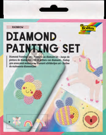 Folia Diamantbild-Set Rainbow – 6 Motiv-Sticker – 50 × 100 mm