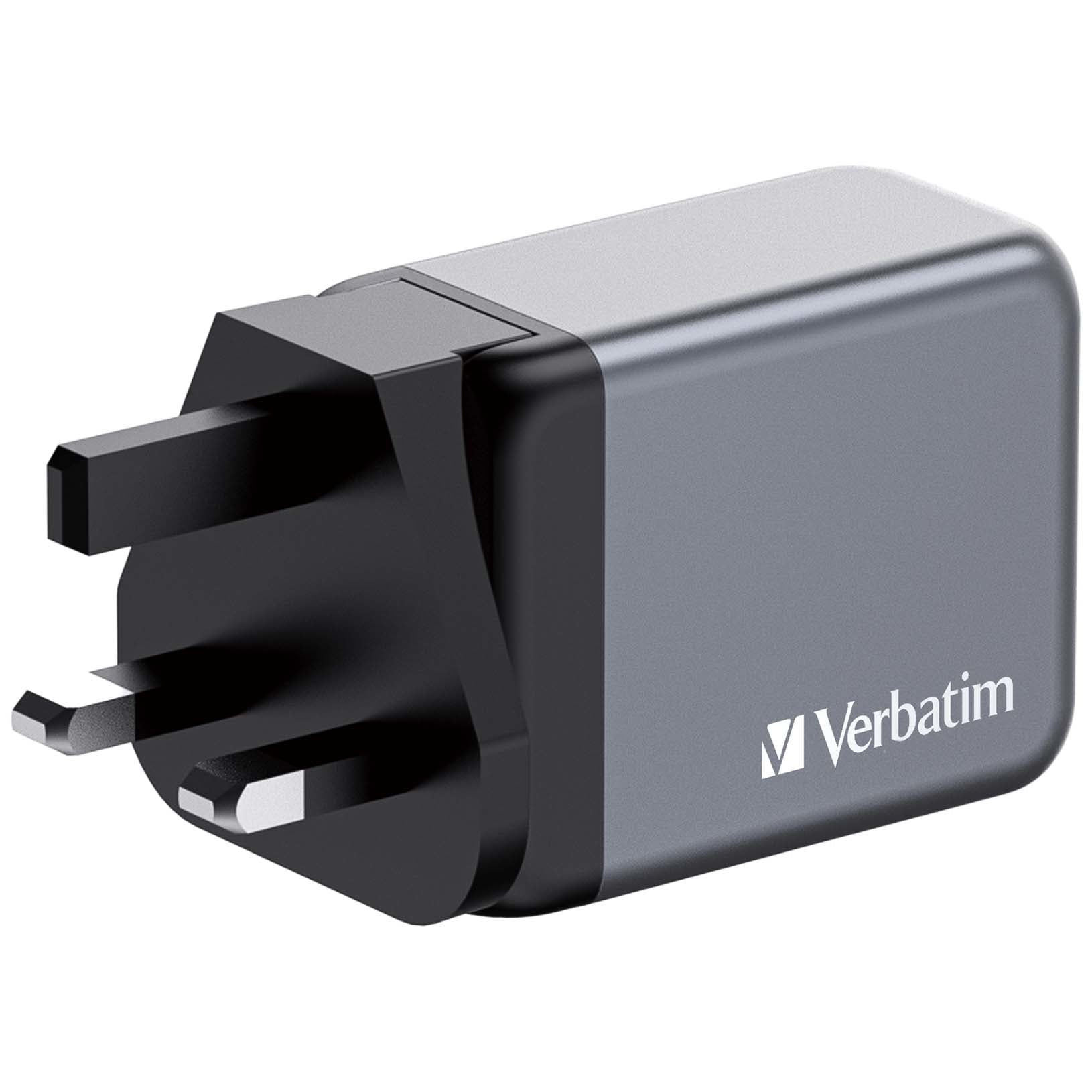 Verbatim GNC-65 USB-Ladegerät 65 W – USB-C×2, USB-A×1 – PD, PPS, QC 3.0, GaN