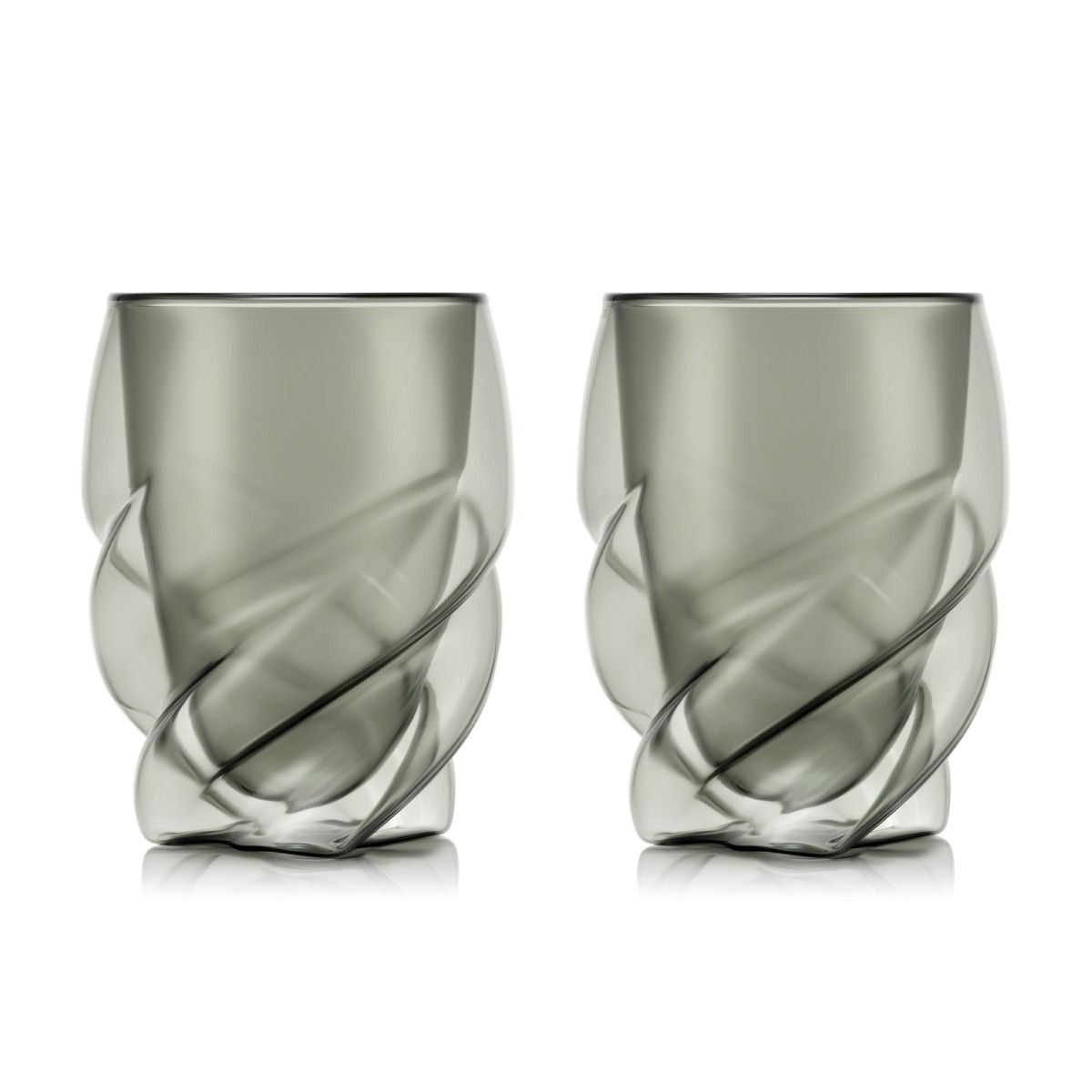 Bodum PAVINA Doppelwandglas – 0,27 l, Borosilikatglas, Grau, spülmaschinengeeignet, 2 Stück