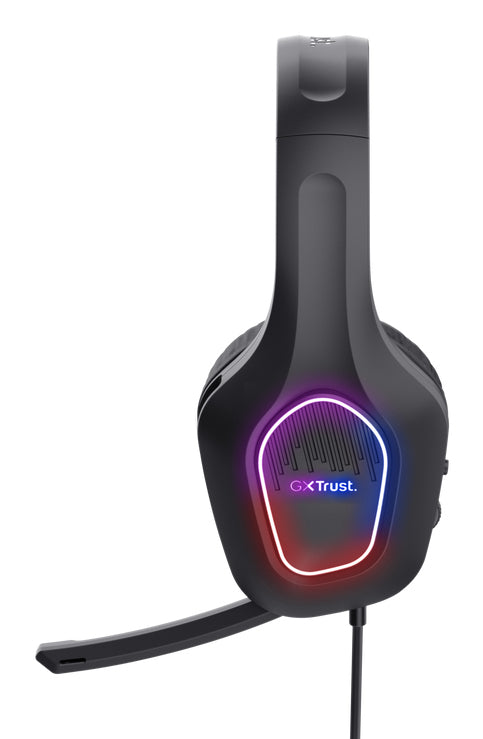 Trust GXT 416 Zirox Gaming-Headset – On-Ear, Stereo, Kabelgebunden, 3,5 mm Klinke + USB-A, Schwarz