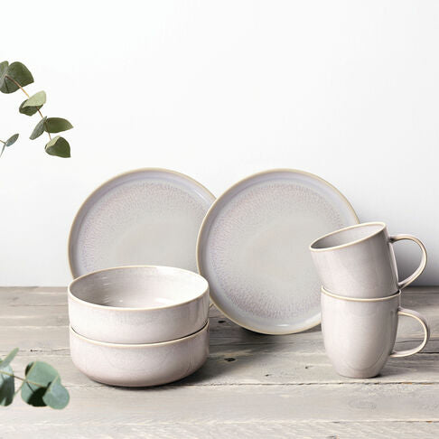 Villeroy & Boch Frühstücksset – Porzellan, weiss, spülmaschinengeeignet, mikrowellengeeignet, 6-teilig