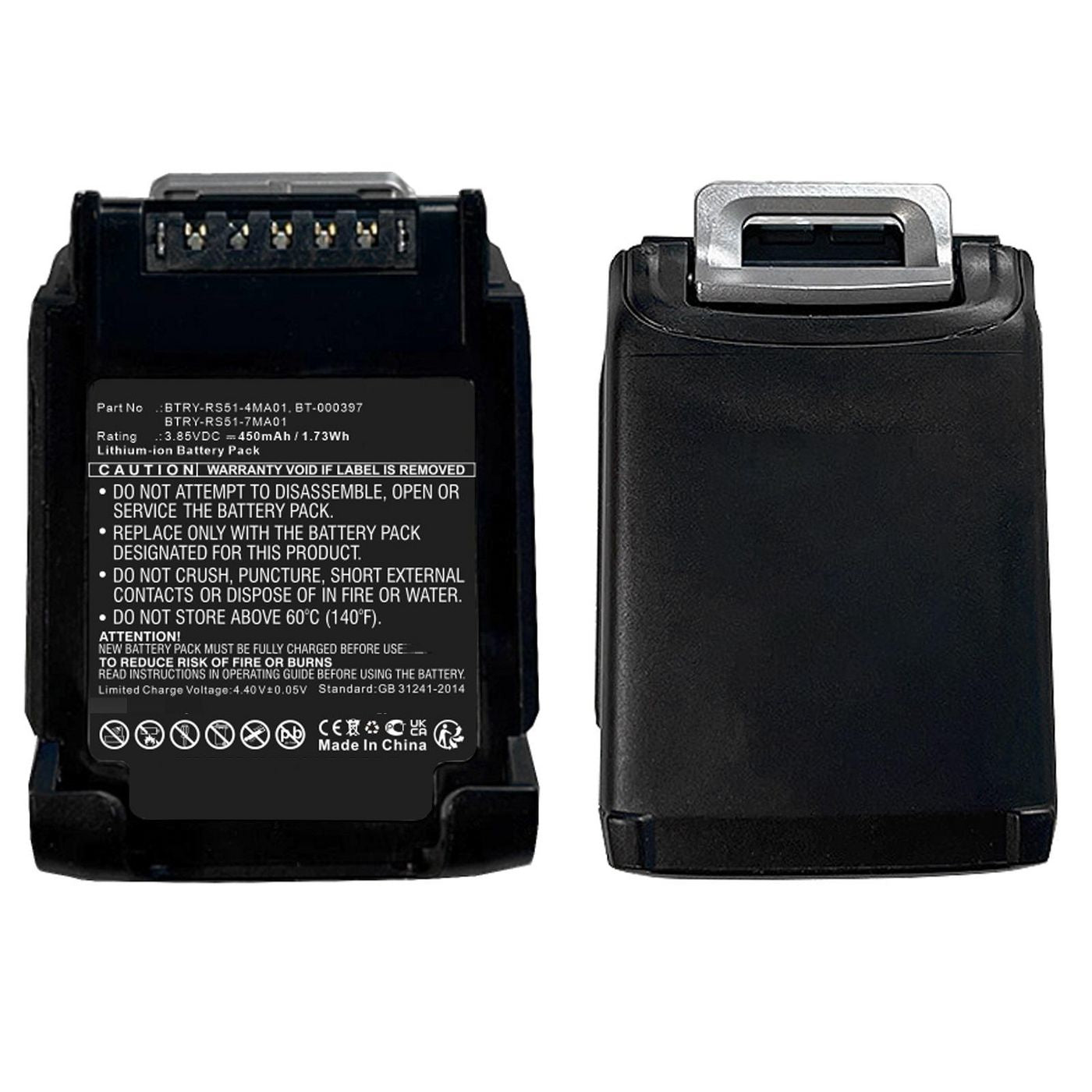 CoreParts Akku Li-Ion 3,9 V 450 mAh, 1,7 Wh – für Zebra RS51/RS5100/RS5100 2D