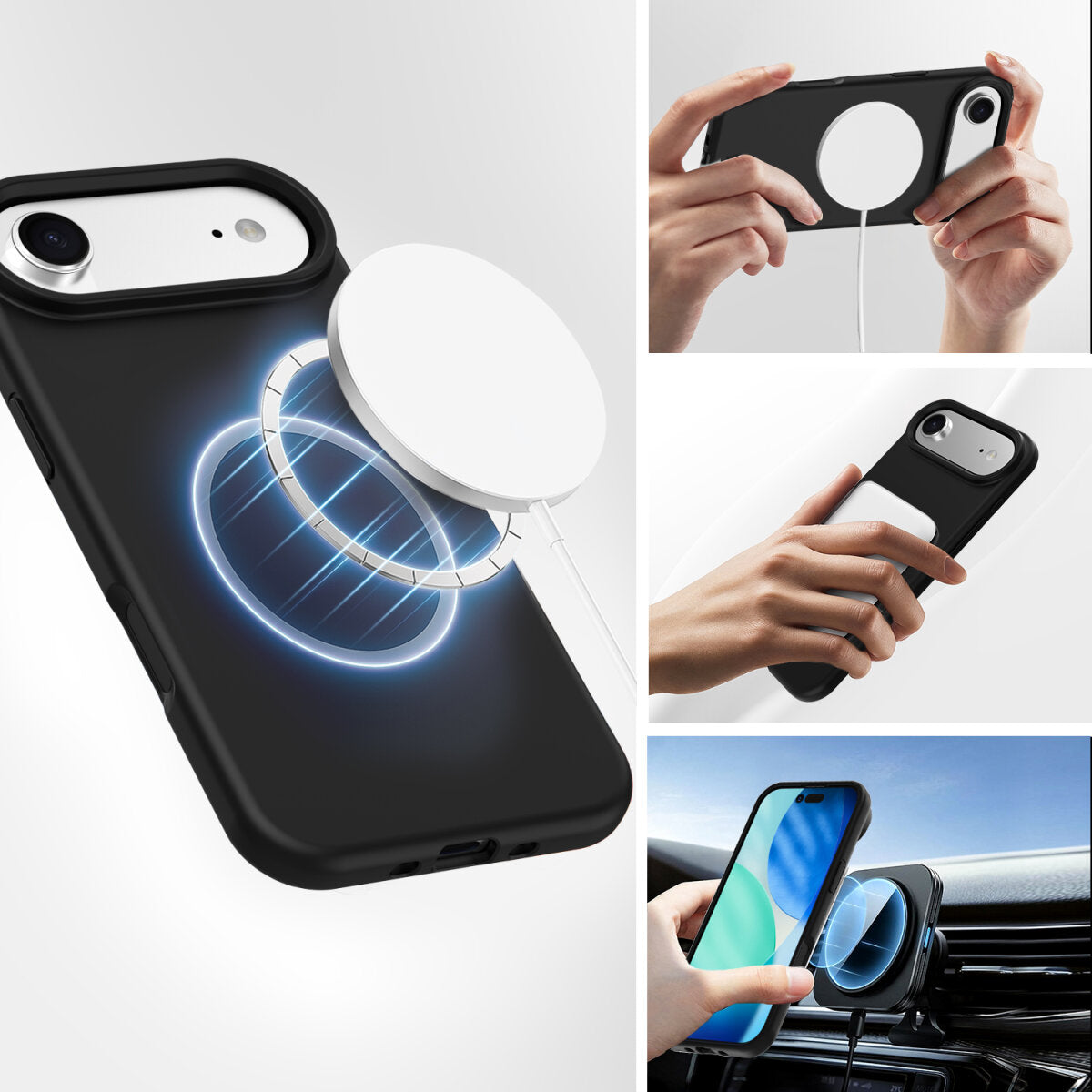 4smarts Backcover – für Apple iPhone 17 Air – MagSafe, Silikon, Schwarz