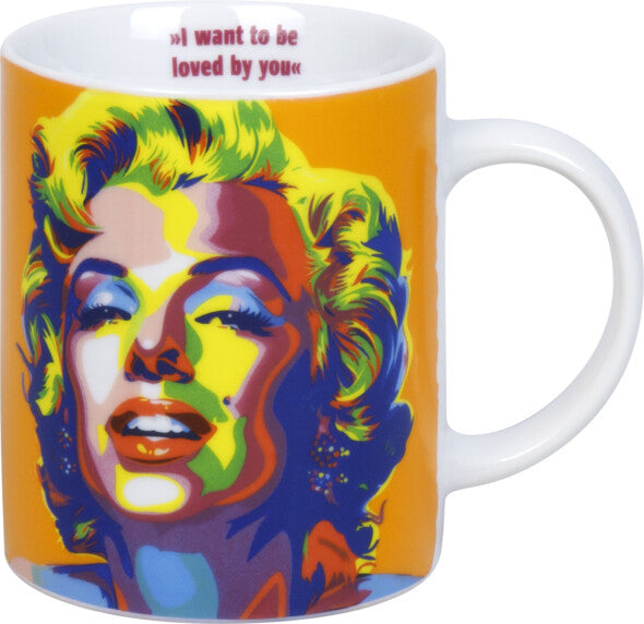 Könitz Porzellan Könitz Kaffeebecher Marilyn Monroe – 300 ml, Ø 8,0 cm, H 9,5 cm, Porzellan, spülmaschinenfest