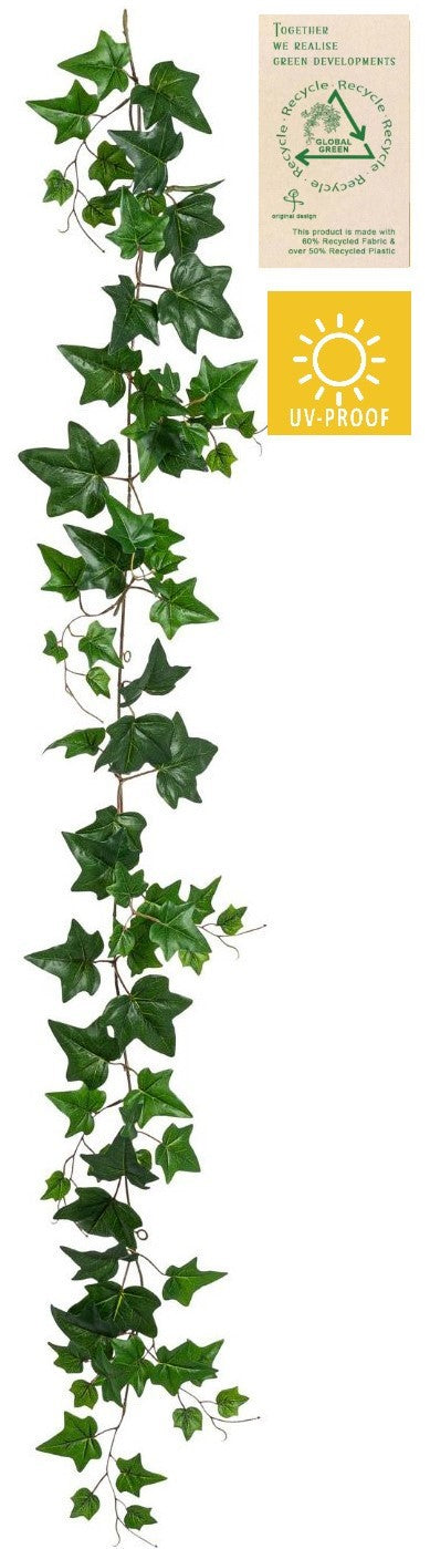 Botanic-Haus Girlande – 1,5 m – 6-teilig, 20 cm breit – Recycelter Kunststoff, grün