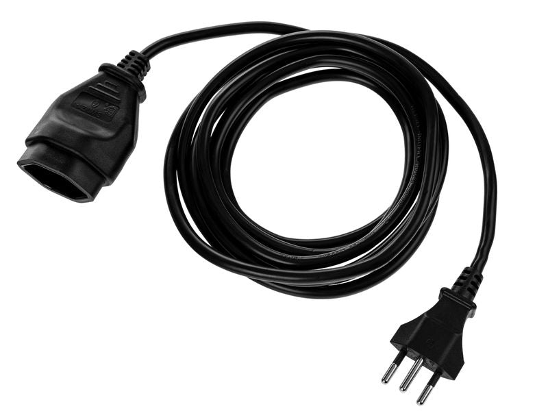 FURBER.power Verlängerungskabel – T12–T13, 3 m, 3×1 mm², schwarz, mit Kinderschutz, 2er-Set