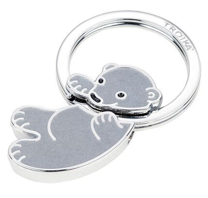 TROIKA Schlüsselanhänger Koala – Metall, Grau/Silber, 35 × 56 × 6 mm