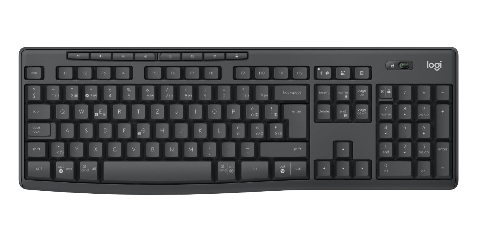 Logitech Tastatur und Maus Wireless Desktop MK370 – RF + Bluetooth, QWERTZ-Layout