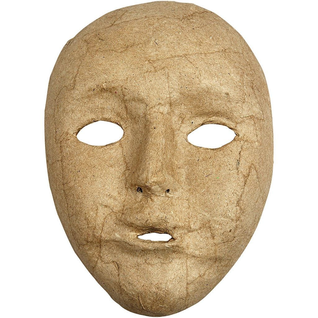 Creativ Company Gesichtsmaske Papp-Maske – 12,5 × 17,5 cm, beige, braun – Pappmaschee