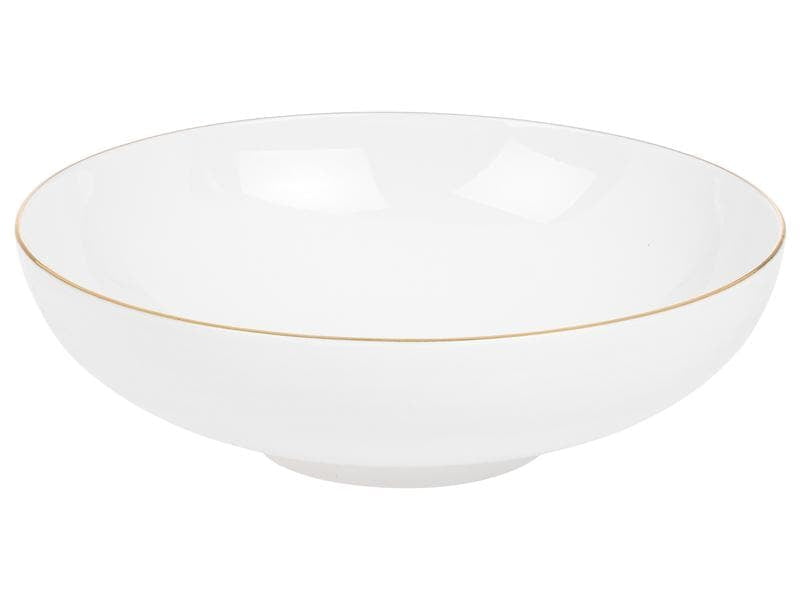 Furber. Furber Geschirrset – 20-teiliges Set, Ø 26,5 cm, Knochenporzellan, Weiss/Gold, spülmaschinenfest