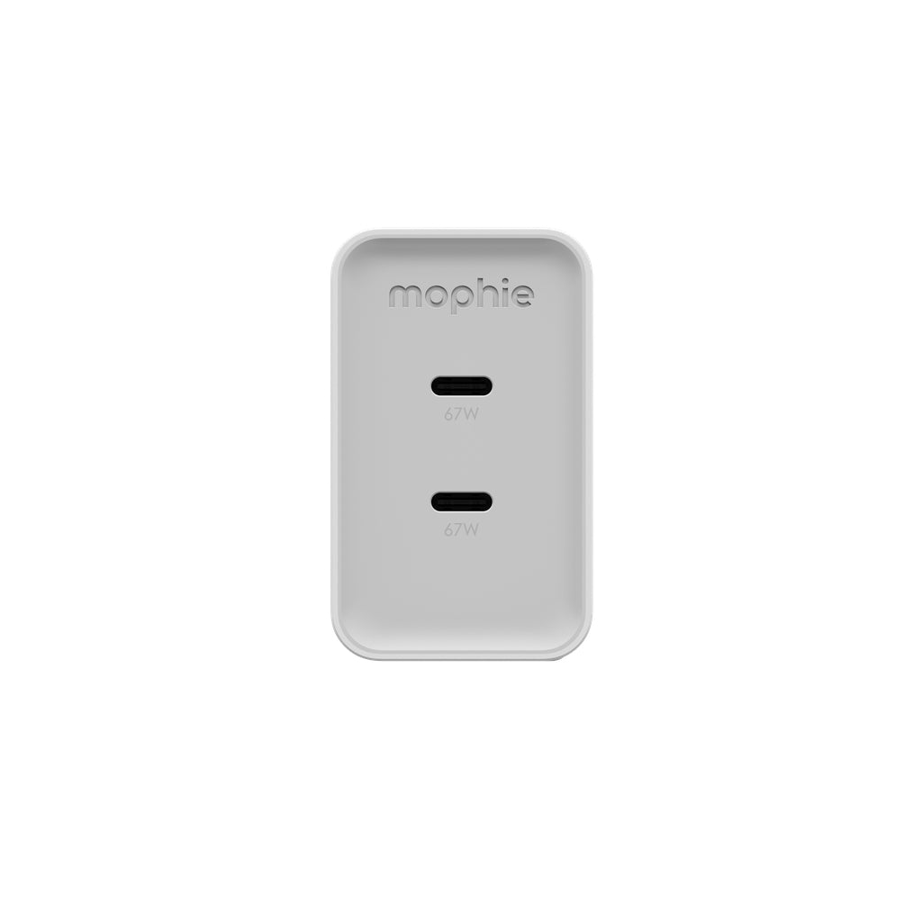mophie Speedport 67 USB-Ladegerät 67 W – USB-C×2 – PD, GaN, EU-Stecker (Typ C) – Weiss