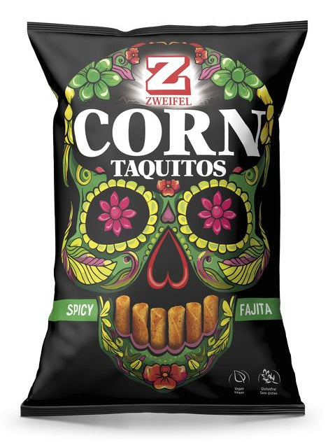 Zweifel Corn Taquitos Chips – Chili & Paprika, glutenfrei, vegan – 125 g