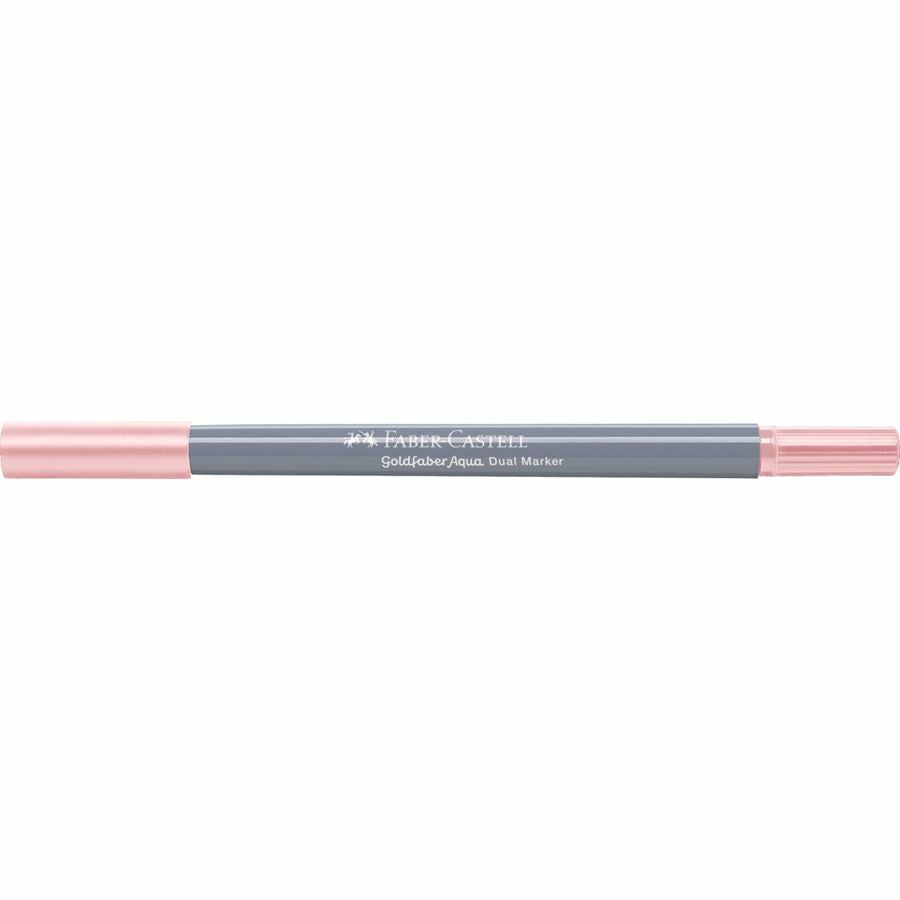 Faber-Castell Brush Pen Goldfaber Aqua – Pinselspitze & Finelinerspitze 0,6 mm – Blassrosa – wasservermalbar