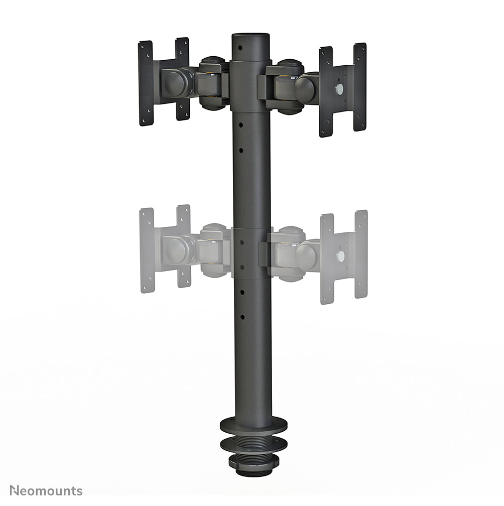 Neomounts FPMA D050 – Tischhalterung, Dual, Tischdurchführung, bis 30", VESA 75 × 75 mm, 20 kg, neigbar