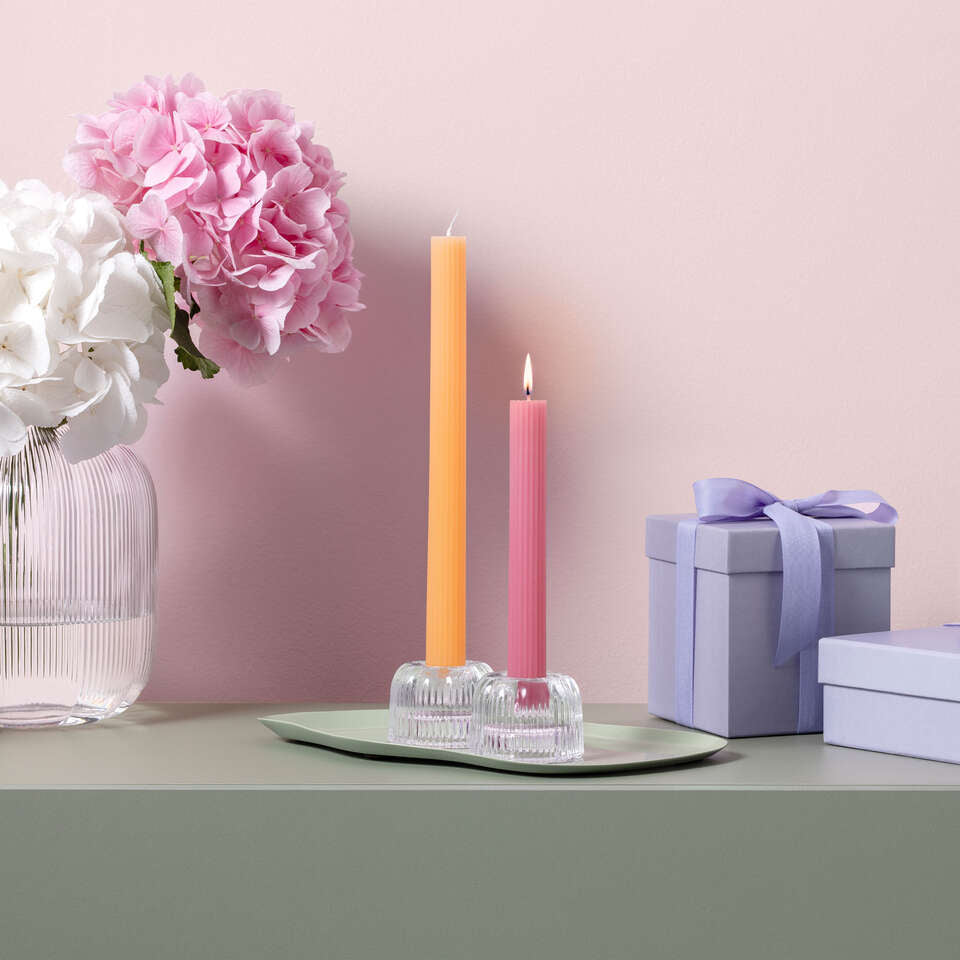 Villeroy & Boch Stabkerze – Ø 2 × 25 cm – rosa, 2-teilig