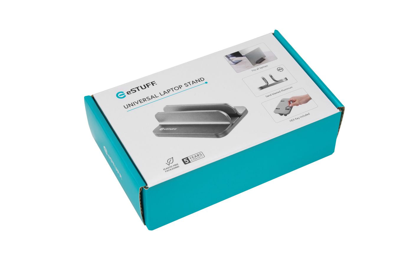 eSTUFF Tablet-Ständer – für Tablets, bis 5 kg, Breite 11–45 mm – Grau