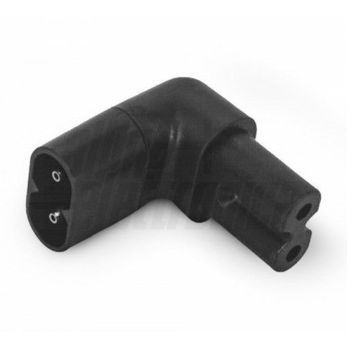 Alpha Elettronica Adapterkabel C7–C8, 90° abgewinkelt – schwarz