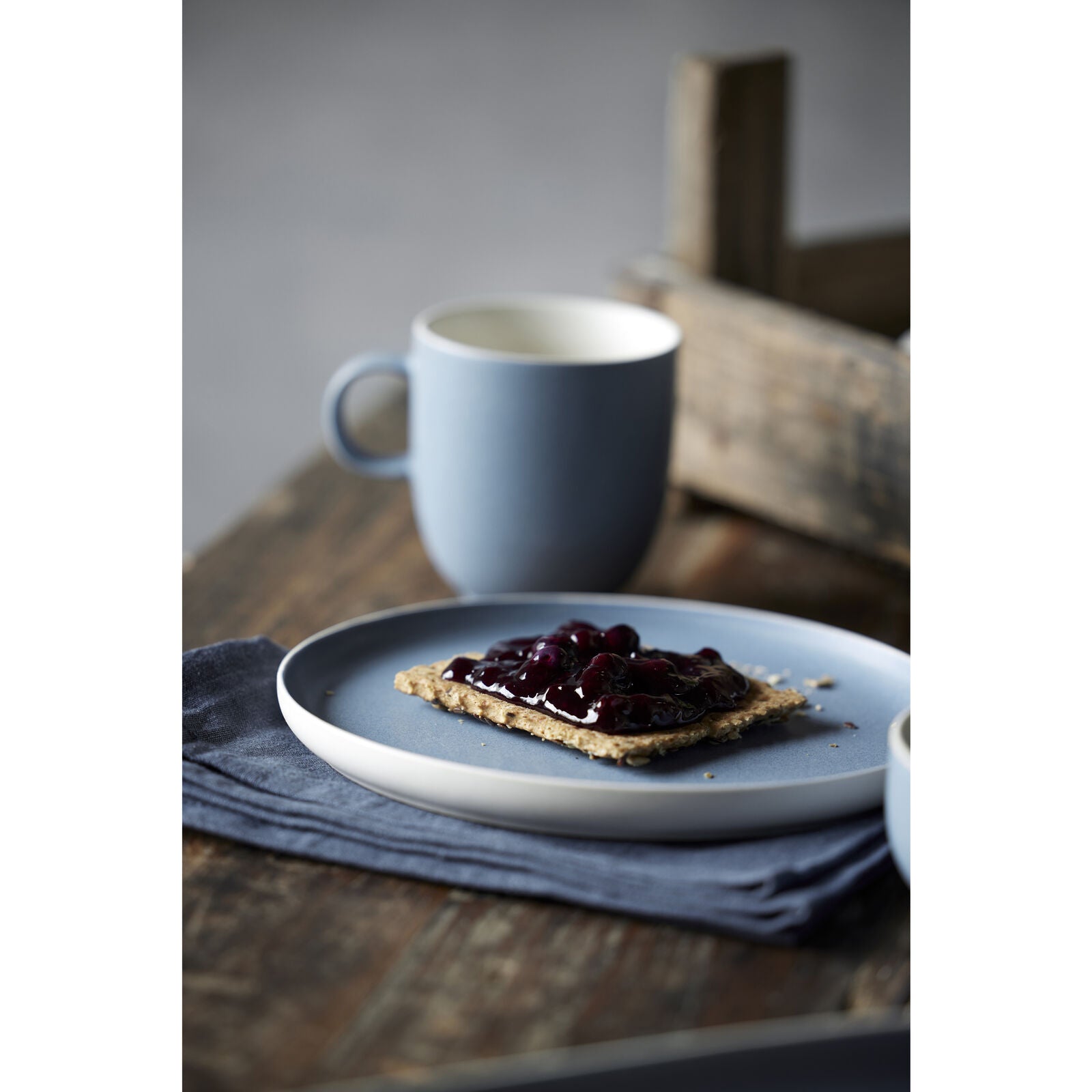 Studio Round Frühstücks- & Dessertteller – Ø 21 cm, Steinzeug, Blau, spülmaschinenfest, mikrowellengeeignet