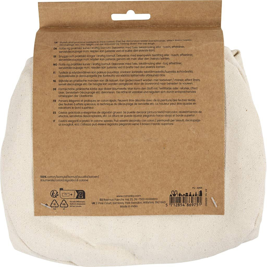 Creativ Company 498460 Aufbewahrungskorb – Baumwolle – Beige – 200 × 145 × 200 mm – 2 Stück